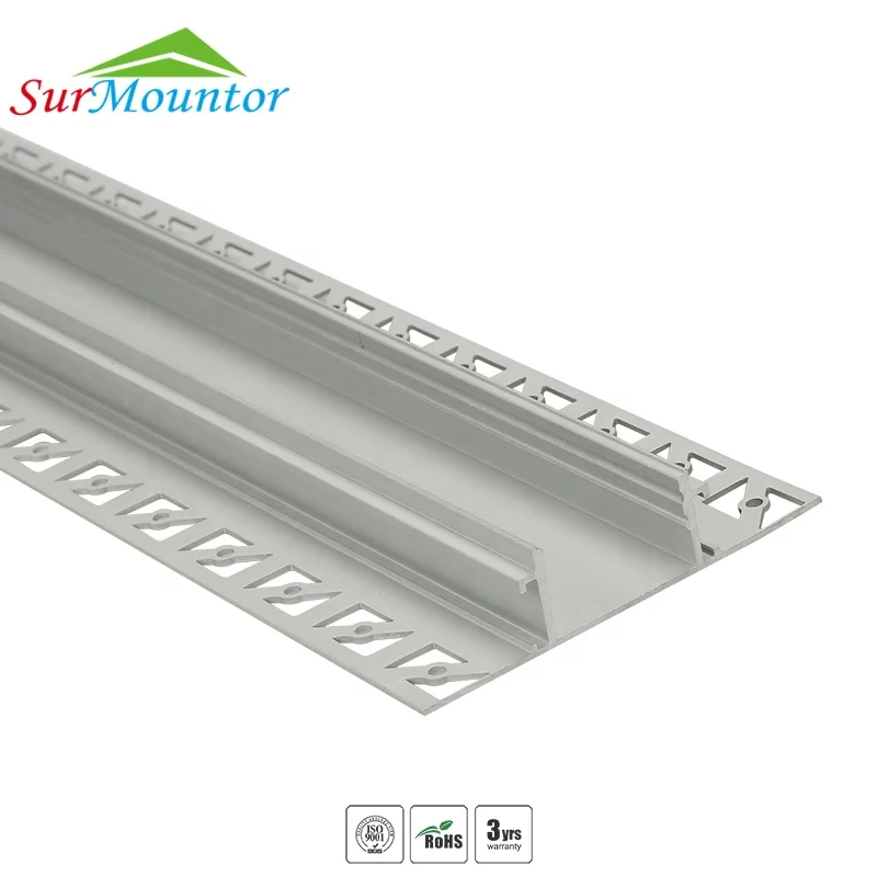 Led Tile Trim Extruded Aluminum Heat Sink Wing Led Strip Lighting Recessed Surface Led Channel Profile For Led Strip Lighting