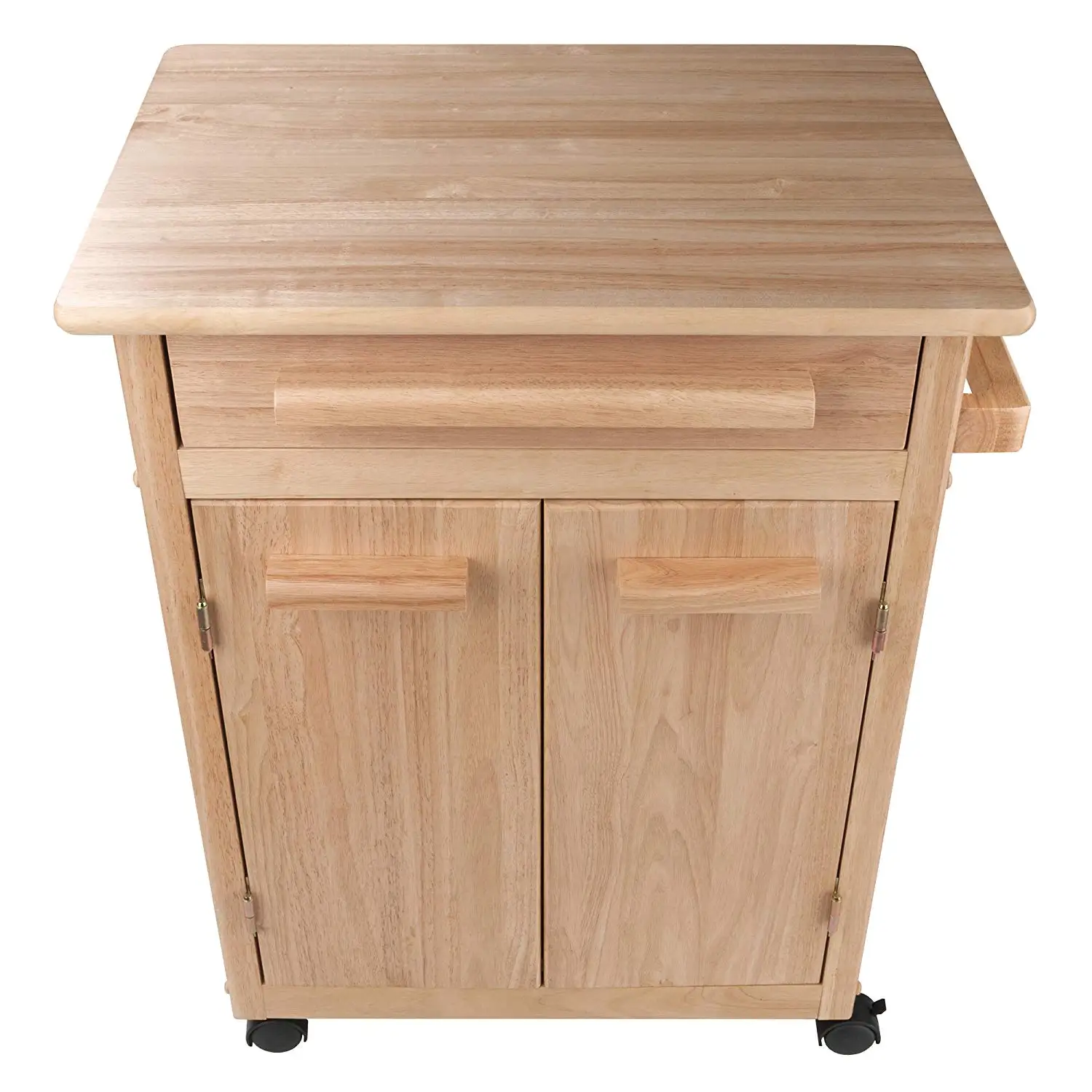 product-Wood Single Drawer Kitchen Cabinet Storage Cart Rolling Kitchen Island Natural-BoomDear Wood-1