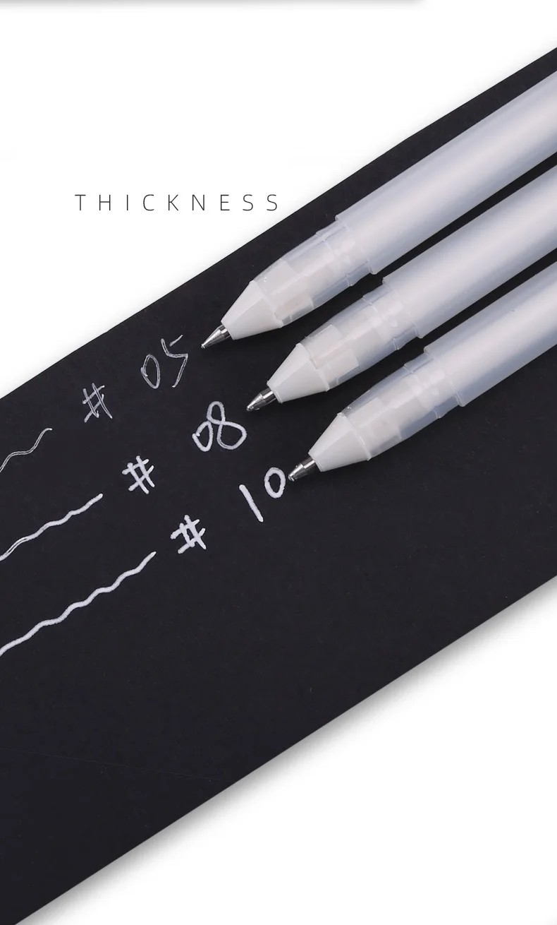 Sakura Gelly Roll Pen Liner, Basic Highlighter White Gold Silver Color, 05  Fine 08 Medium 10 Bold Drawing Paint Marker