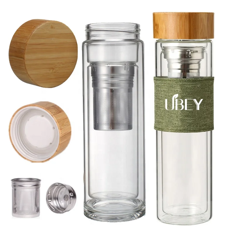750 Ml Rose Gold Lid Bpa Free Borosilicate Glass Drinking Water Bottle