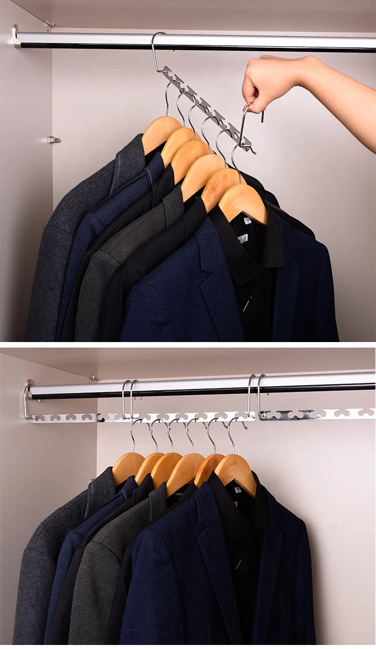 Wholesale Windproof Home Space Saver 6 hooks Clothing Organizer Wonder hanger