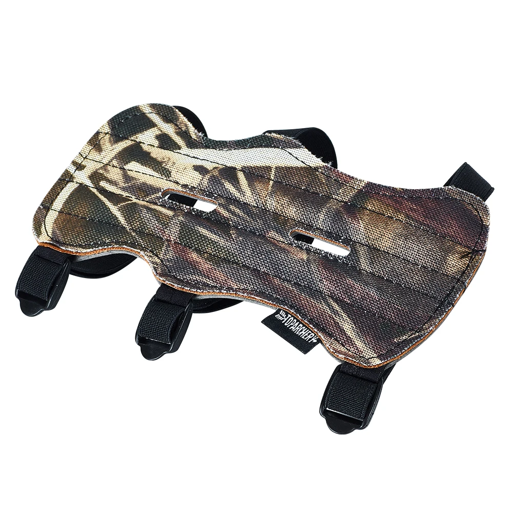 Archery Bow Armguard 3straps Shooting Adjustable Elastic Camo Color