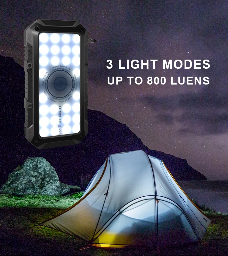 Factory fast QC3.0 Qi wireless charger 20000mah solar power bank 25000mah 3 usb ports solar Portable Power Bank - ANKUX.COM