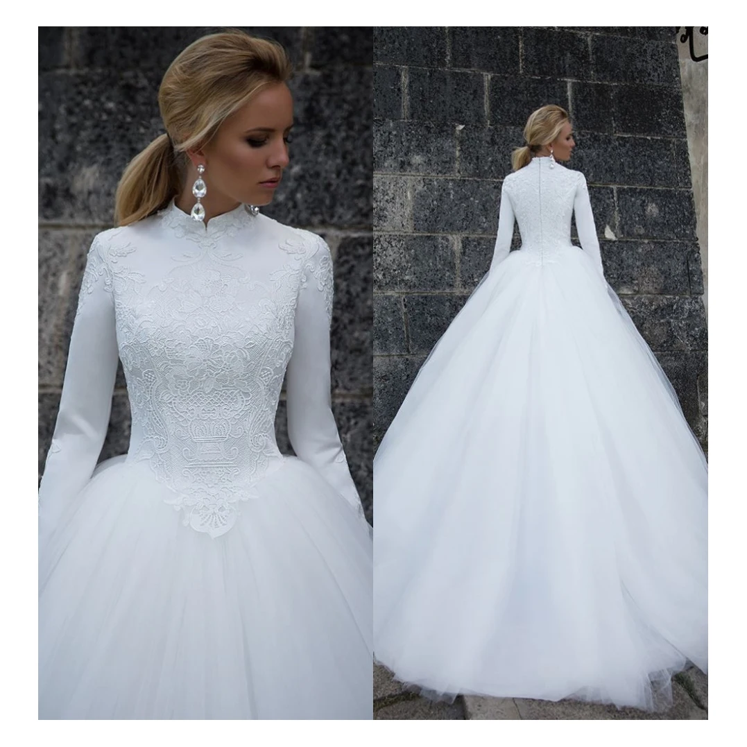 Om 03 Arab Long Sleeves Muslim Wedding Dress Buy Muslim