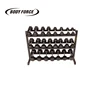 Black 3 Tier Vertical Dumbbell Rack with Angled Shelves BODY FORCE