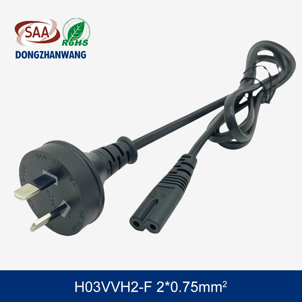 Exwork 1.5m Black 2 Pin Plug Type I Ac Cord As3112 Au Saa Australian