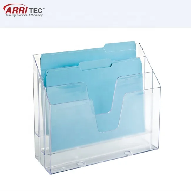 3 Section Plastic Tabletop Acrylic Paper Vertical File Holder Acrylic Paper Vertical File Holder
