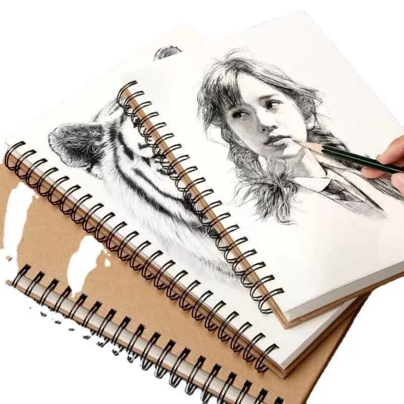 8k /a4 /4k Custom School Student Drawing Hardcover Spiral Sketchbook