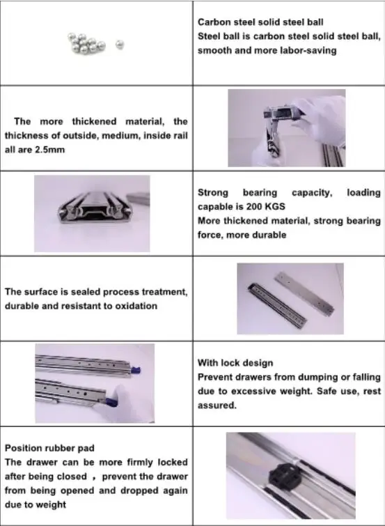 Heavy Duty  Drawer Slide Rails cheap 76mm heavy Metal duty drawer slides