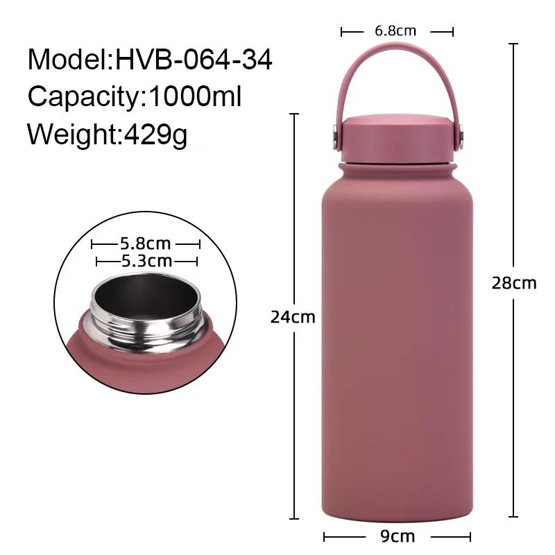 Modern 1l Stainless Steel Sports Bottle With Widemouth Insulated