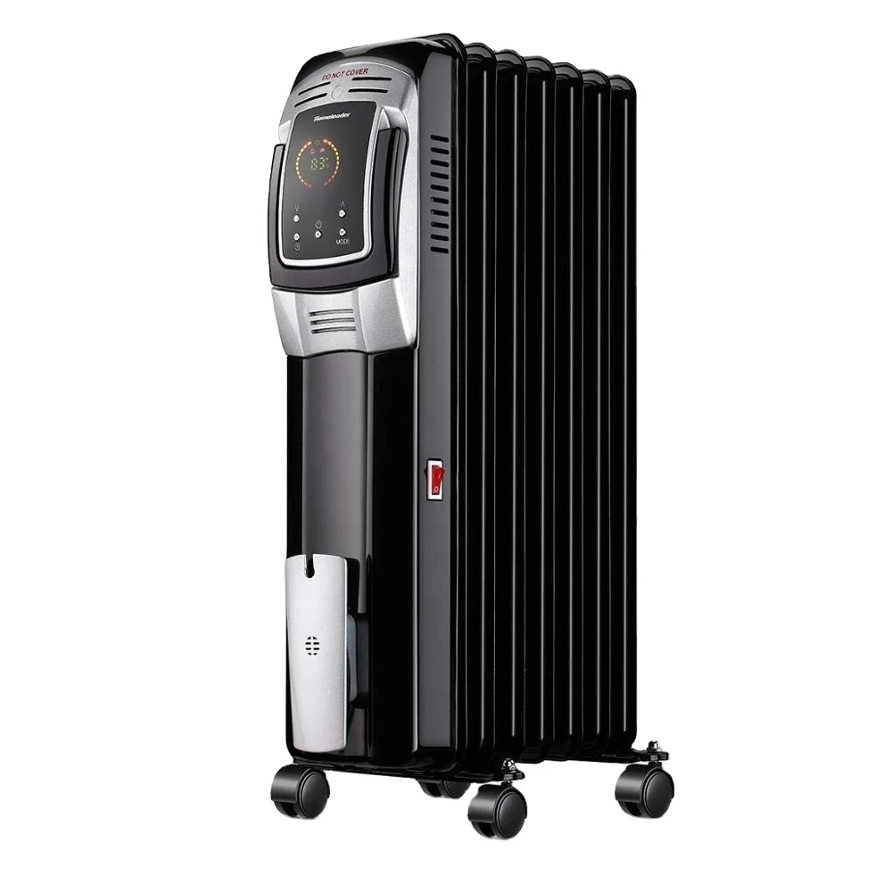 110V heater with digital thermostat, tip-over switch, and ETL certification badge