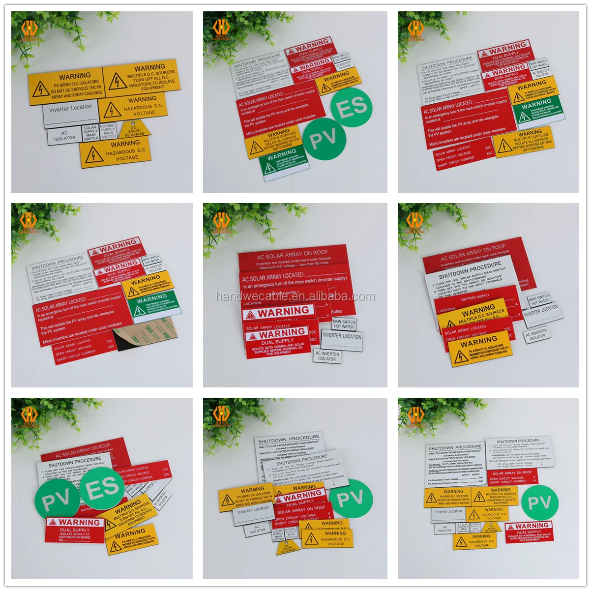 As/nzs5033 Astm D 2979 Pv Solar Energy Label Sticker Kit Set Anti-uv