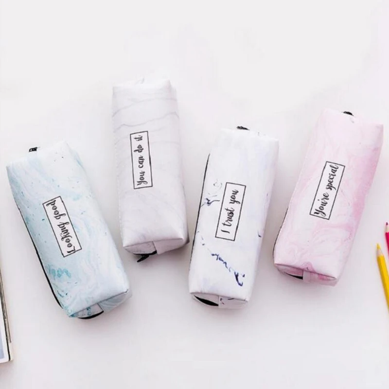 product-GF bags-New arrival fashion Cute Pencil Case Marble Pattern PU Pen Bag Pencil Box Pencil Cas