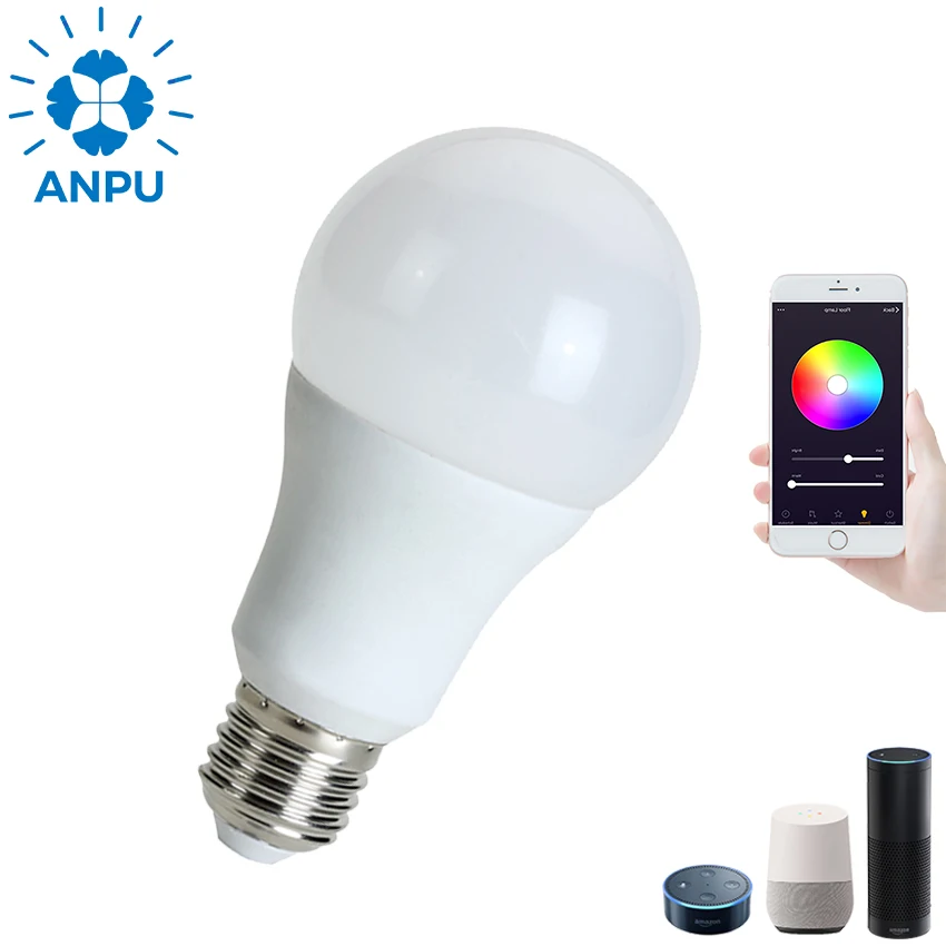 Smart WiFi LED Light Bulbs E27 Smart Bulb (No Hub Required) RGBCW Multi-Color Rgb Smart Bulb