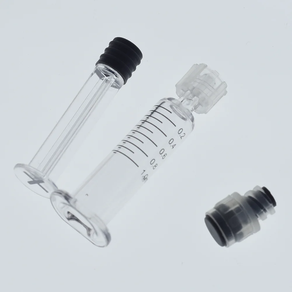 Borosilicate Glass Luer Lock Syringe With Needle 1ml Capacity Reusable ...