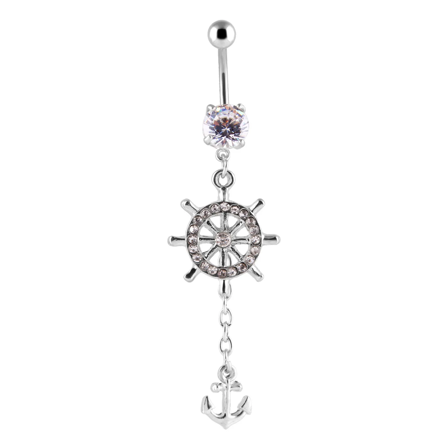 cute anchor belly button rings