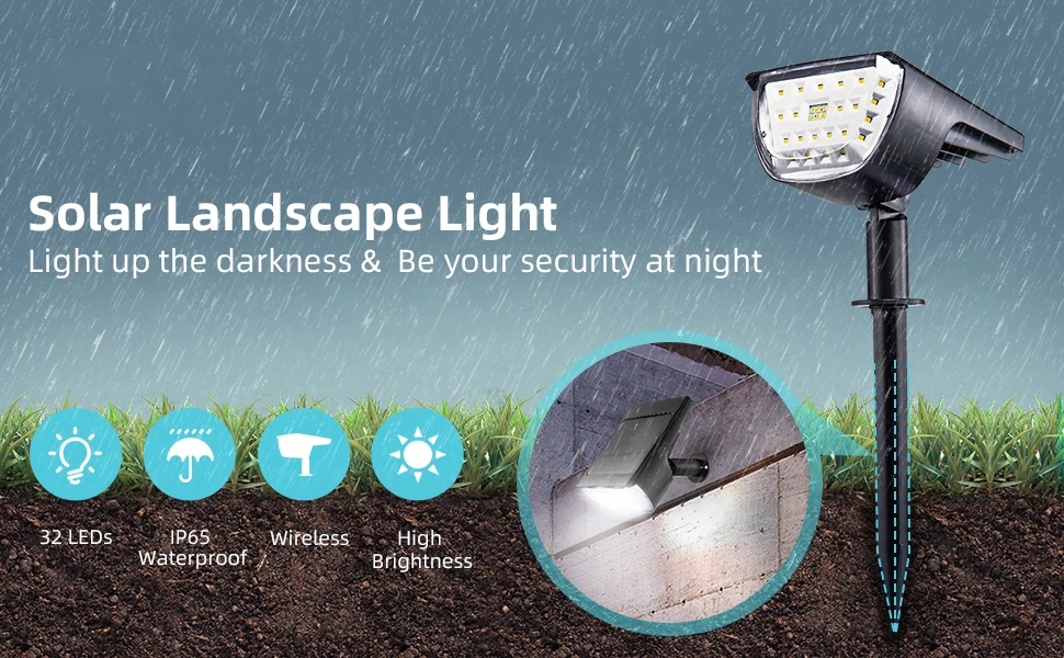 Solar Landscape Spotlights Outdoor Solar Powered Wall Lights Low Voltage Landscape Lights Solar Path Lights details