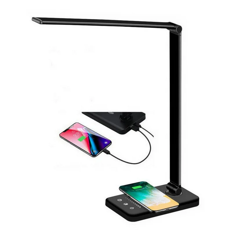 Hot Sell USB Rechargeable Desk Lamp Support Wireless Charging Table LED Lamp Auto Timer 5 Brightness Adjustable Student Lamp