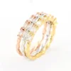 one set clear cz stone brass class ring with rhodium plated