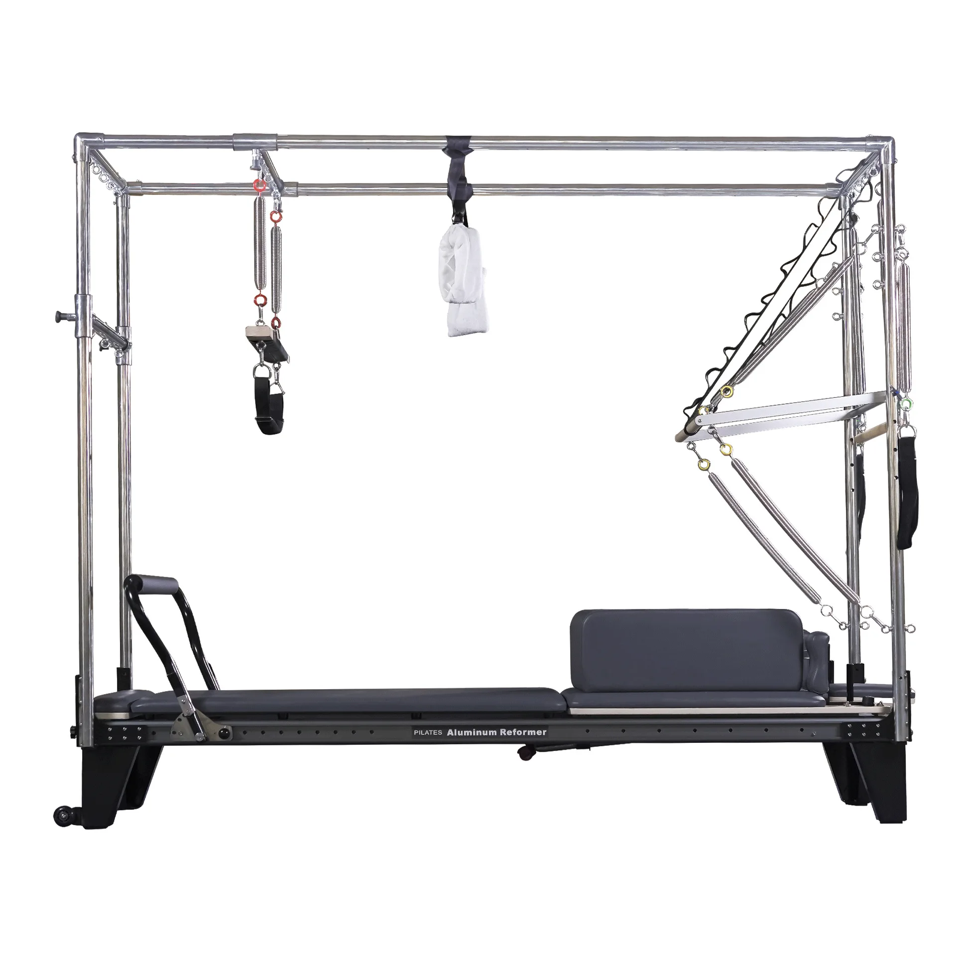 Large Pilates Reformer Bed With Aluminum Alloy Core Black Reconstituted