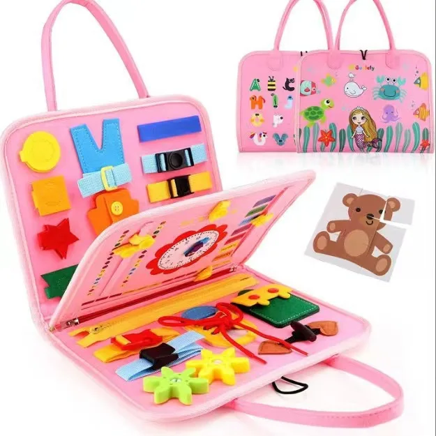 Montessori Felt Busy Checkerboard Toddler Montessori Toys Foldable ...