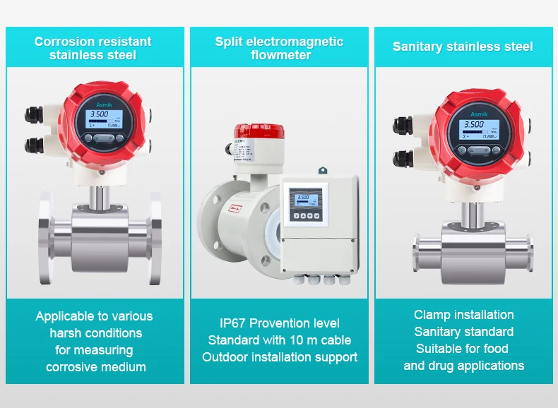 Milk Sanitary Flow Meter For Effluent Water Detergent Flowmeter Full ...