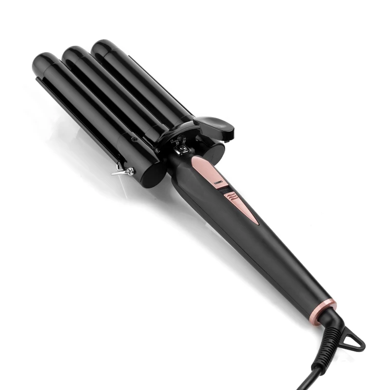 New Three Barrel Ceramic Ion Curling Iron Automatic Led Display Hair  Styling Tools Brand Custom - Buy Curling Iron 3 Barrel Hair Waver Stylish  Fast Heating Hair Curlers With Lcd Temperature Adjustable