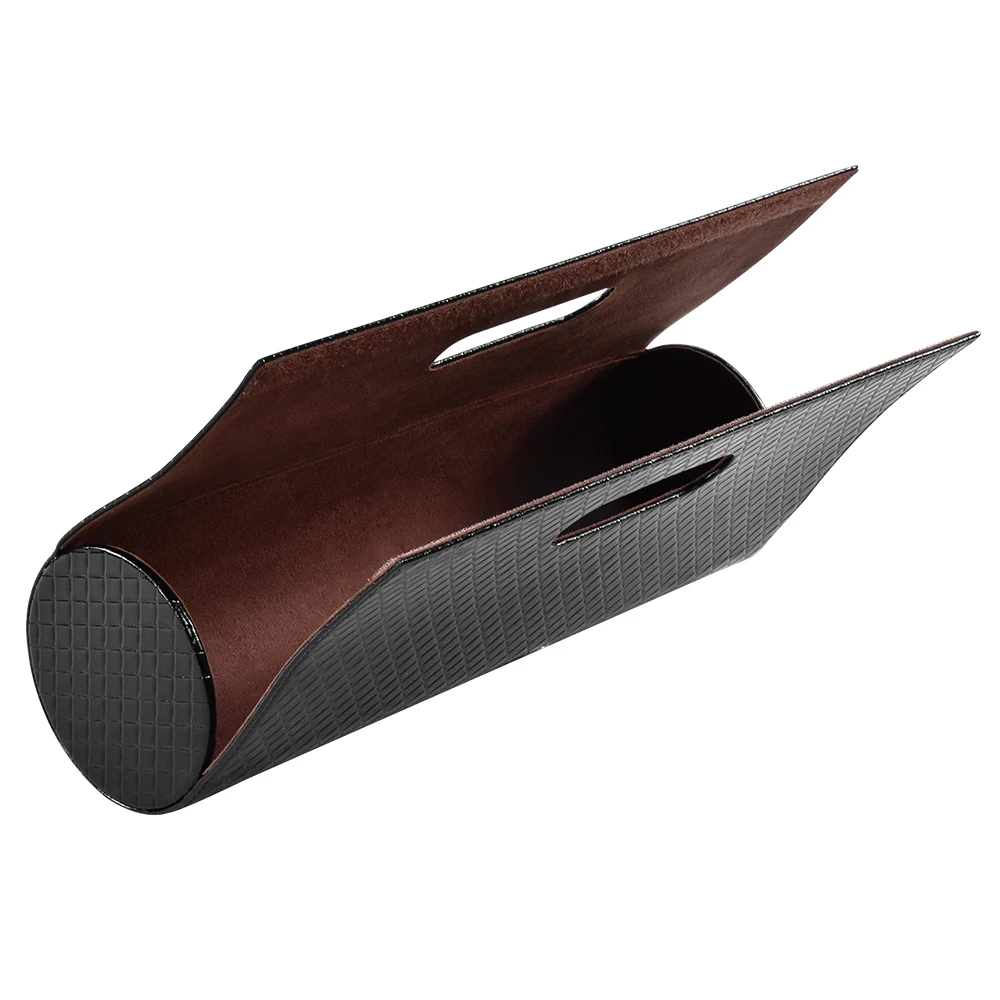 New design custom portable single bottle plaid leather wine box with handle