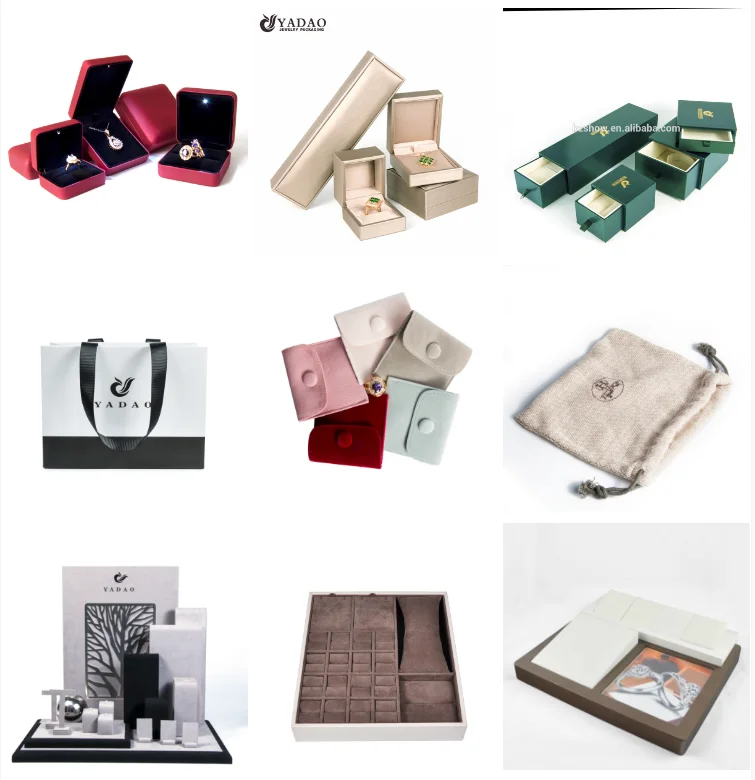 Yadao Gold Jewellery Plastic Box Stock Box Small Moq Pu Gold Leather