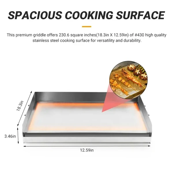 Stainless Steel Half Grooved Teppanyaki Hot Plate Bbq Frying Pan Grill