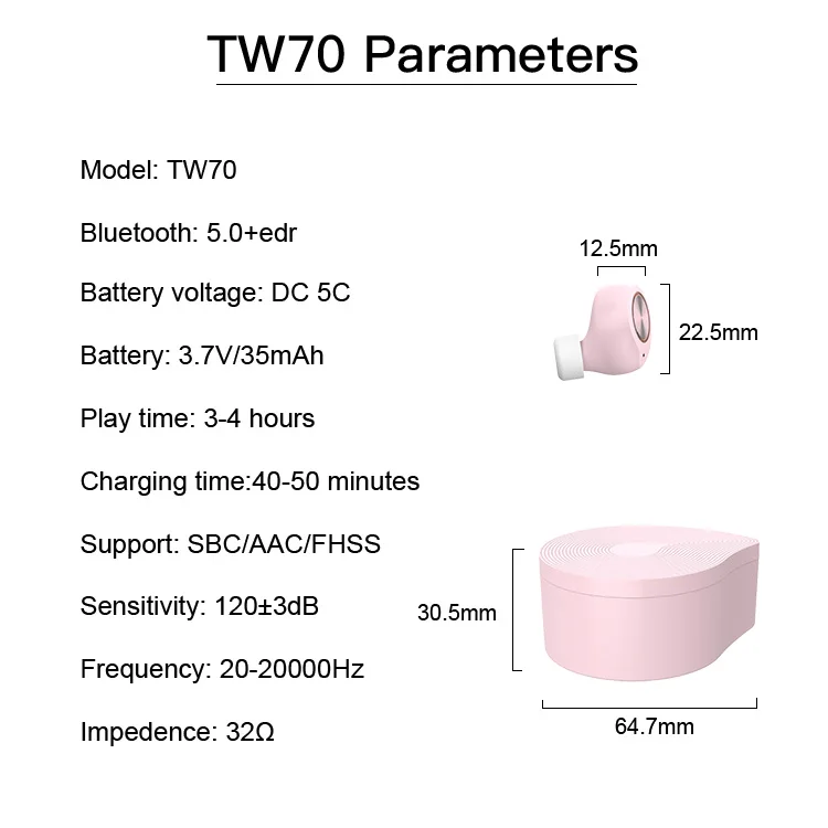 2020 best appled 2 blue tooth earphone TW70 a pro wireless earphone with ear detection&rename&wireless charging - ANKUX.COM
