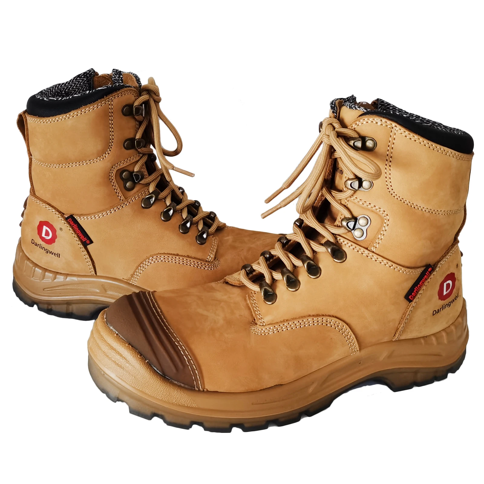 Safety Boots With Unique Design Wheat Nubuck Leather Industrial Safety