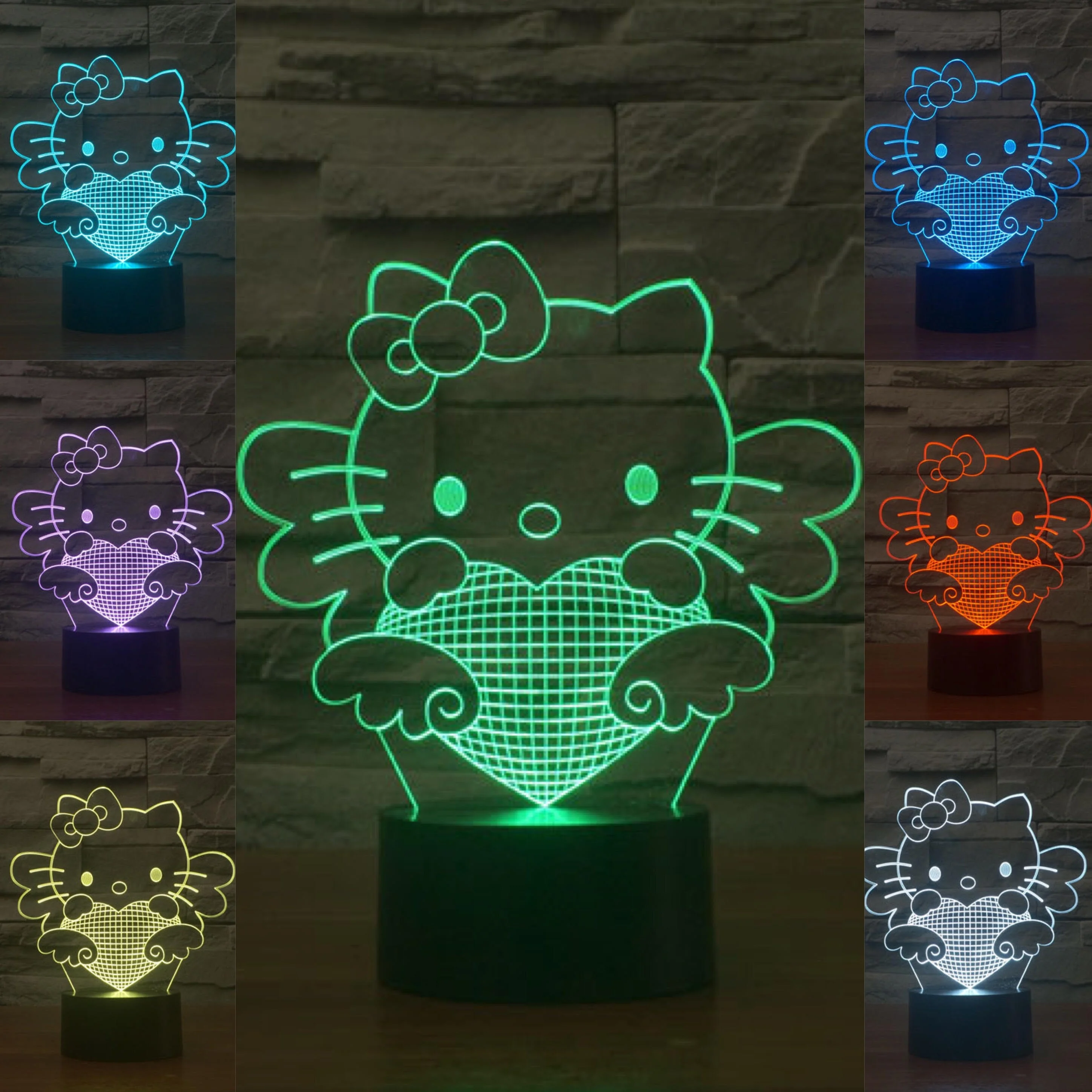 Details about   3D Acrylic Robot Optics 7 Color Night Light Change LED Light Kids Room Light 