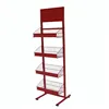 4 tiers red large capacity display rack stand metal wire basket hanging shelf with 6 colors welcome customized