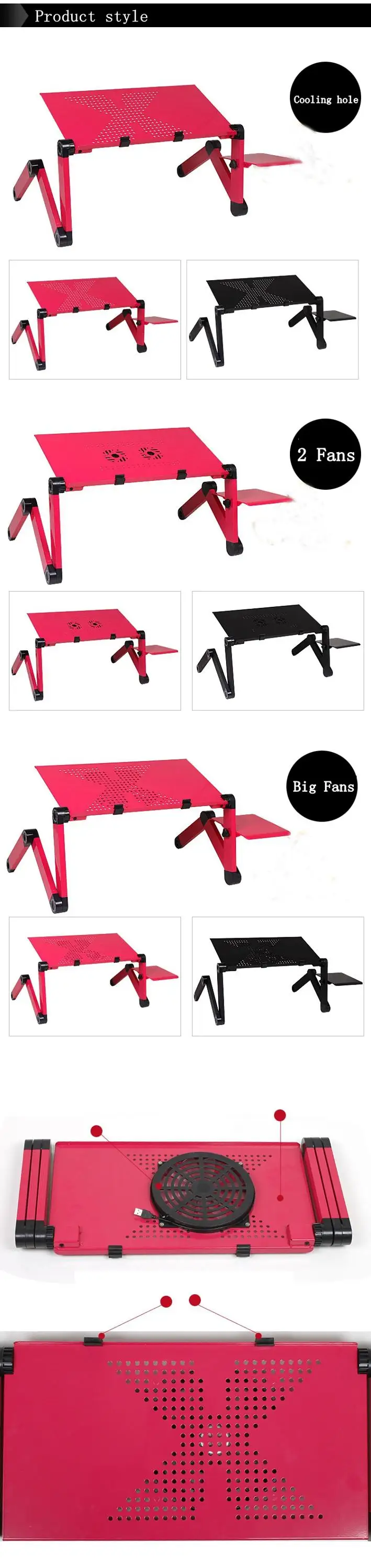 metal ergonomic adjustable computer desktop folding stand tables