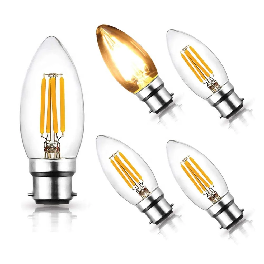 Cheap price glass material led light bulb C35 4W B22 candle light led