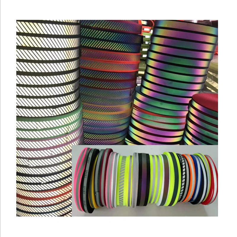 

reflective afety material ribbons,20 Meters, Rainbow color / silver / grey / white / red etc