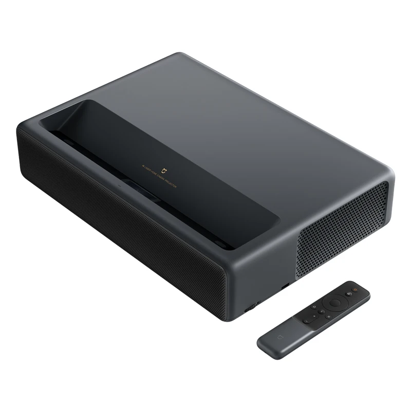 Side-by-side comparison of a 100-inch Mini-LED TV and a UST projector setup with ALR screen