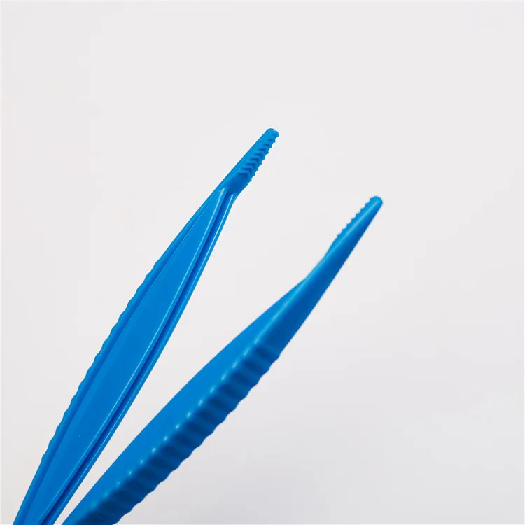 Fan Disposable Sterile Surgical Medical Forceps Plastic Tweezers 12.5cm
