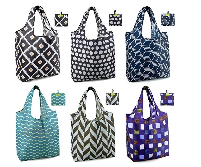 Reusable Totes Bags for Shopping Grocery 6 Pack Ripstop 50LBS Xlarge 