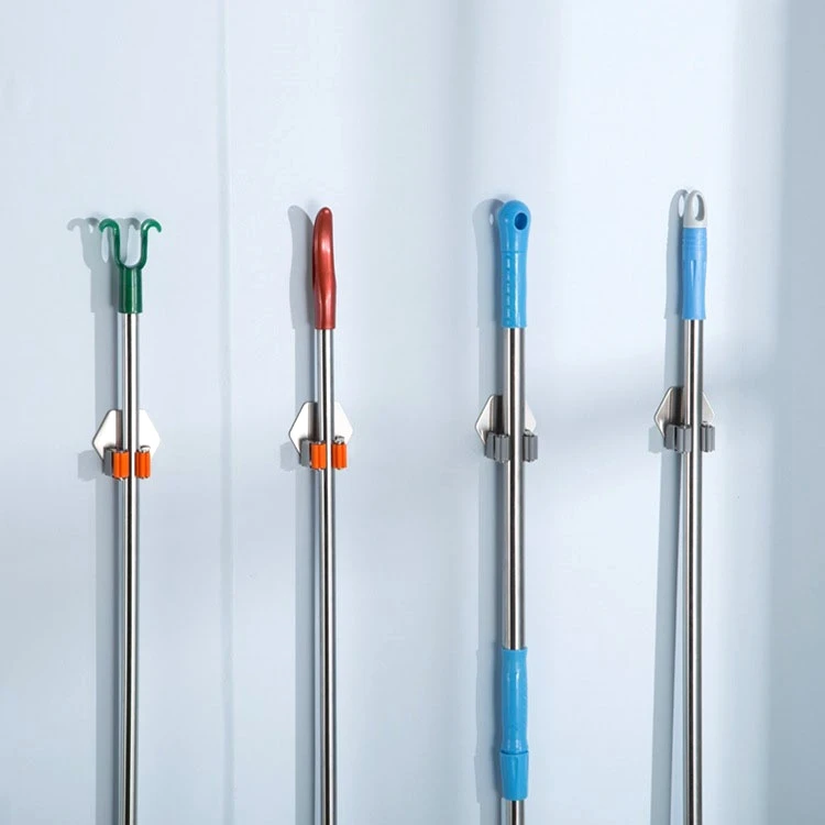 304 Stainless Steel Mop Handle Holder Wall Mount Household Mop Handle Holder Reusable Tool