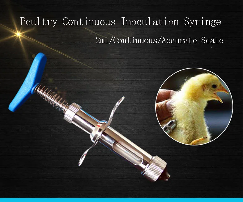 Poultry Vaccination Pox Needle Automatic Chick Vaccinator Syringe 2ml