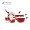 9PCS ALUMINUM COOKWARE SET CASSEROLE AND FRY PAN AND MILK PAN WITH GLASS LID 2017 NEW DESIGN