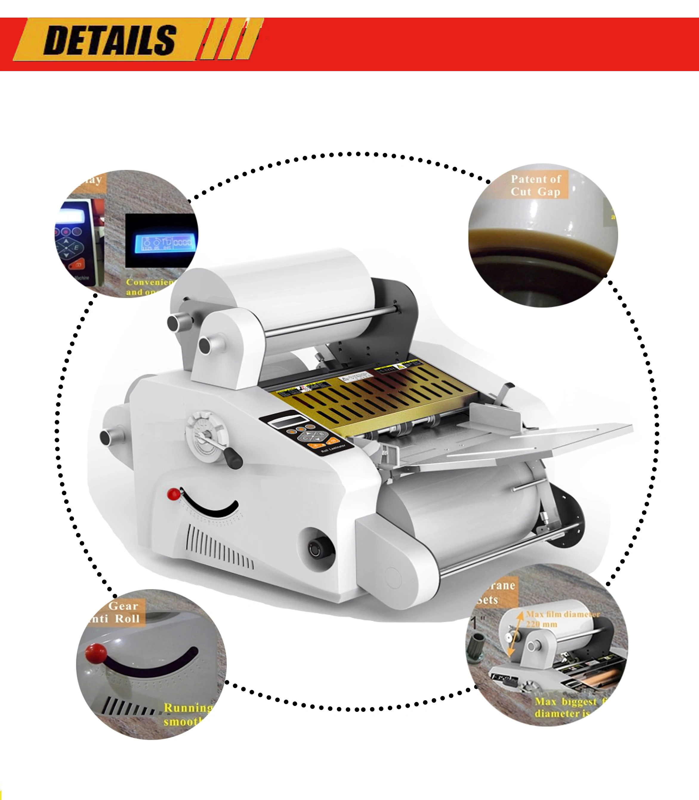 Automatic Roll Laminator With Foil Transfer Function Hot And Cold