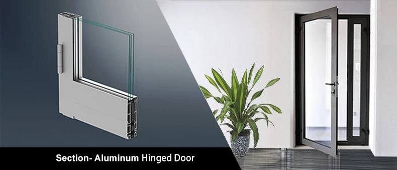 Modern Residential Large Aluminum Double Hinged Patio Doors