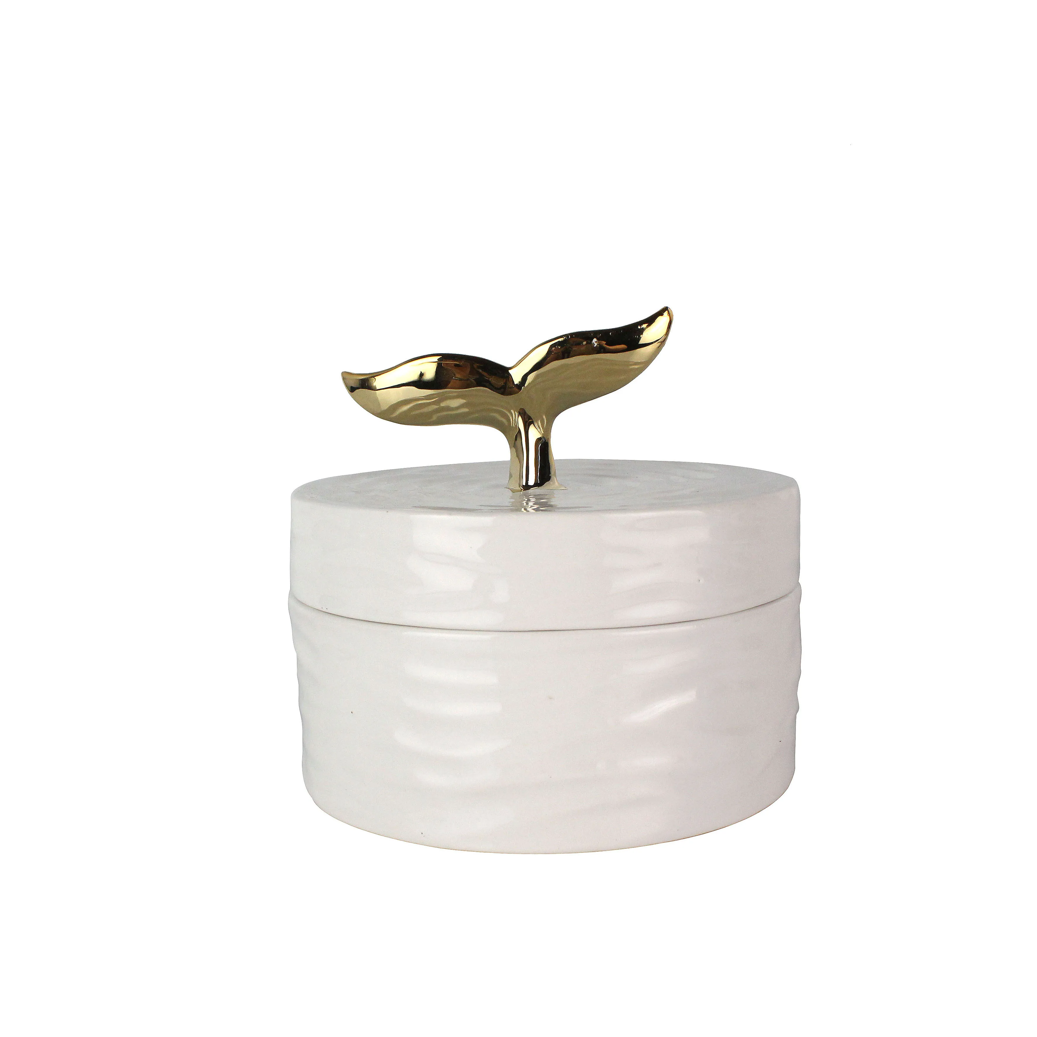 Jar Home Decoration White Emboss Ceramic with Insect Handle 30% Deposit Avalaible SGS/BSCI/SEDEX 300 details