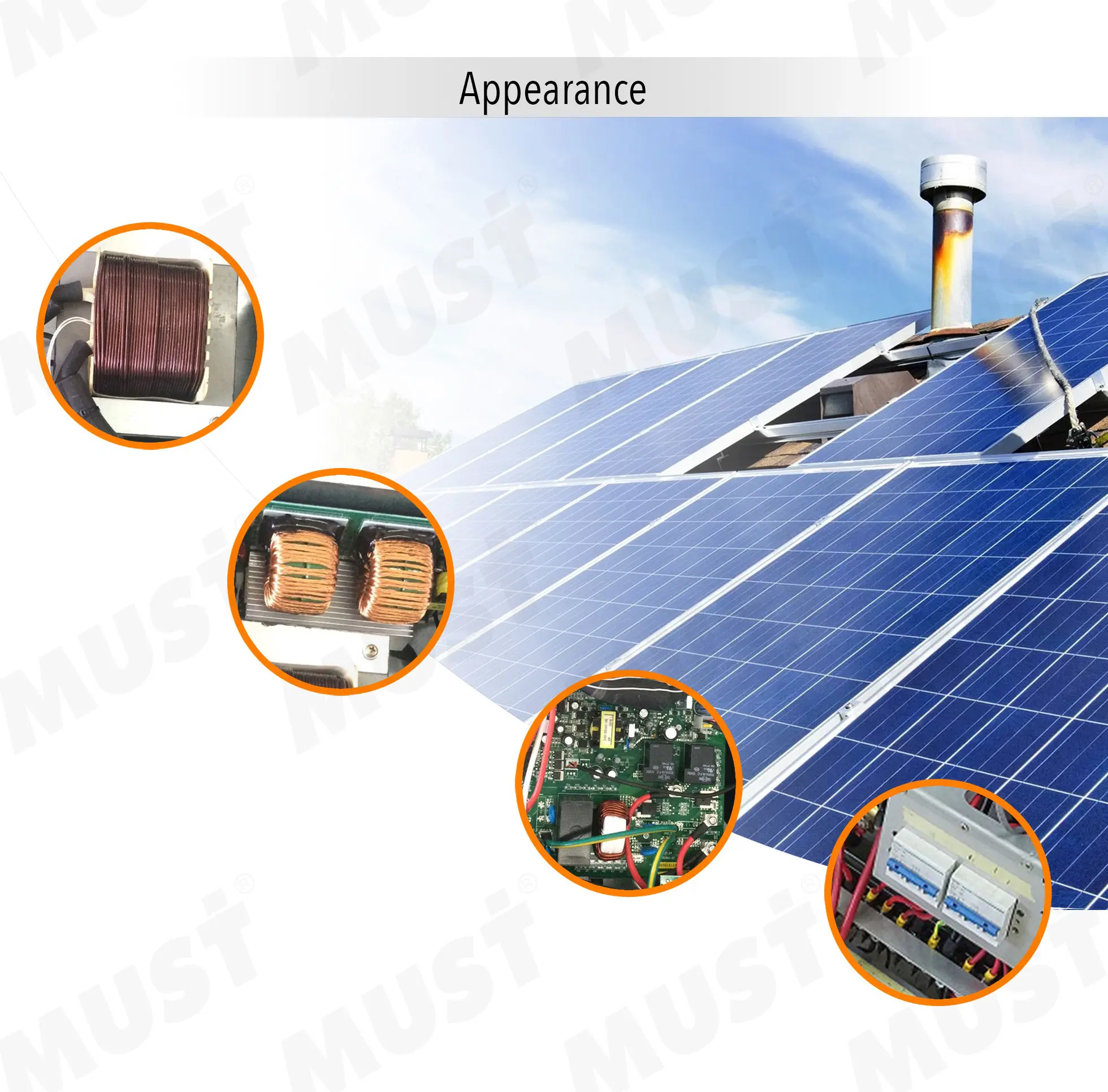 6kw 7kw 8kw Hybrid solar power Inverter for solar power system MPPT
