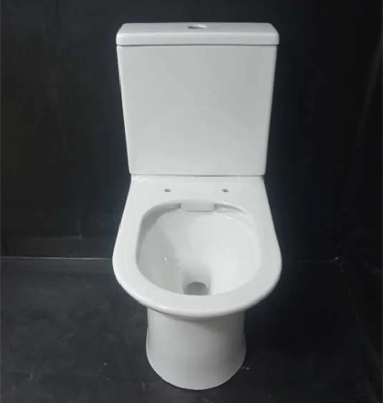 Siphon elongated two piece dual flush bathroom toilet with buffer seat cover
