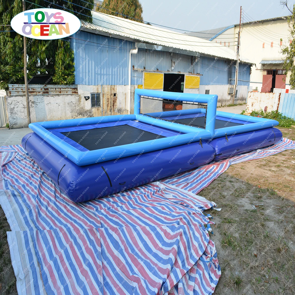 Air Tighten Floating Inflatable Water Trampoline Volley Course For Sea ...