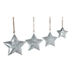 Popular products in usa sliver heart tree star shape ornament 3D Metal hanging christmas tree decoration
